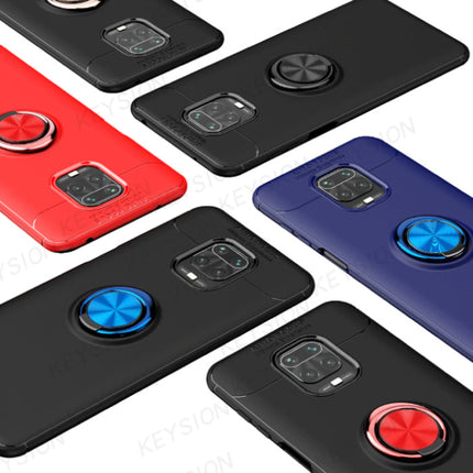Xiaomi Redmi K30 Pro Hoesje met Metalen Ring  - Auto Focus Shockproof Case Cover Cas TPU Blauw + Kickstand