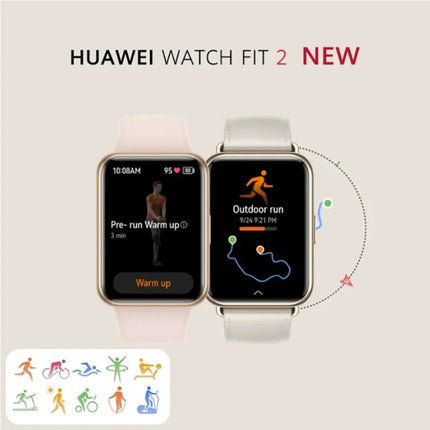 Fit 2 Smartwatch - Siliconen Bandje - 1,74" AMOLED Display - Hartslag Sport Tracker Horloge - Zwart