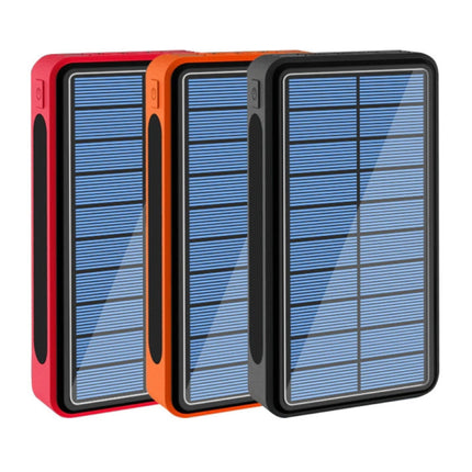 Qi Draadloze Solar Powerbank met 4 Poorten 80.000mAh - Ingebouwde Zaklamp - Externe Noodaccu Batterij Oplader Charger Zon Zwart
