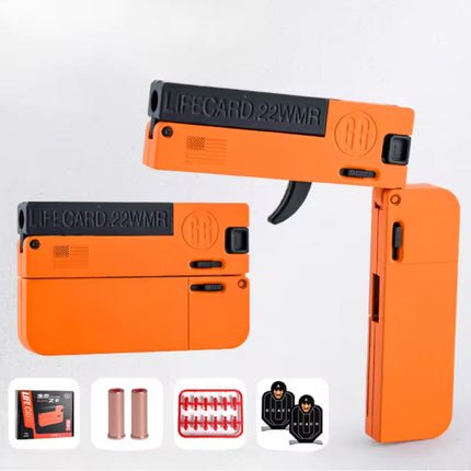 Lifecard Vouwbaar Soft Bullet Pistool - Speelgoed Shell Geweer - Oranje