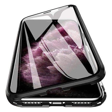 iPhone 12 Mini Magnetisch 360° Hoesje met Tempered Glass - Full Body Cover Hoesje + Screenprotector Zwart