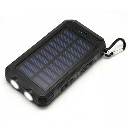 Solar Charger 20.000mAh met Zaklamp - Externe Powerbank Zonnepaneel Noodaccu Batterij Oplader Zon Blauw