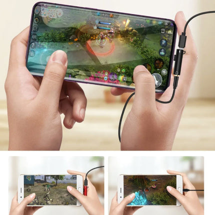 USB-C Oplader & AUX Splitter - Headphone Audio Splitter Adapter Zilver