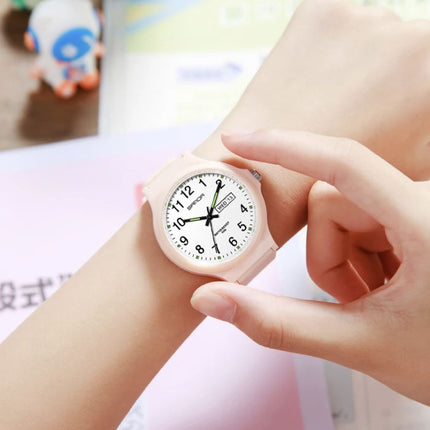 9072 Siliconen Horloge - Kwarts Polshorloge TPU Bandje 5 ATM Waterdicht - Zwart