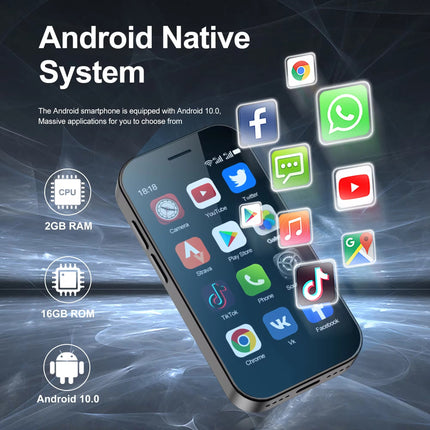 King 9000 Mini Smartphone - 2 GB RAM - 16 GB Opslag - 5 MP Camera - 2000mAh Batterij - Groen