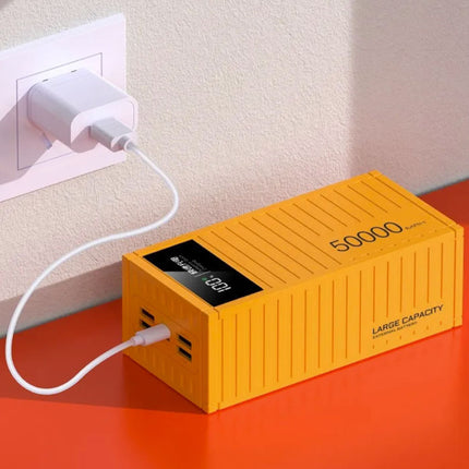 50.000mAh Powerbank met 4 Oplaadpoorten - LED Display - 66W Batterij Oplader Zwart