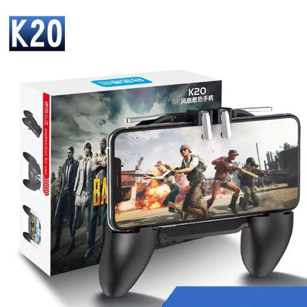 K20 Mobiele Gaming Controller voor PUBG - 2000mAh Batterij - Koelventilator - Trigger Key & Grip Gamepad - Zwart 