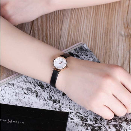 Vintage Horloge met Kleine Wijzerplaat voor Dames - Leren Band Kwarts Polshorloge Bruin