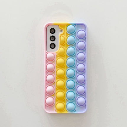Samsung Galaxy S20 Ultra Pop It Hoesje - Silicone Bubble Toy Case Anti Stress Cover Regenboog