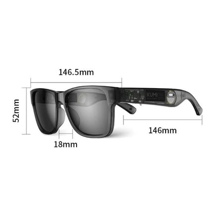 Meta V1 Bluetooth Zonnebril met Ingebouwde Oortjes - Open Ear Hoofdtelefoon TWS - Zwart