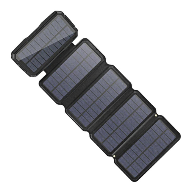 26800mAh Draagbare Solar Powerbank 5 Zonnepanelen - Flexibele Zonne-energie Batterij Oplader 7.5W Zon Zwart