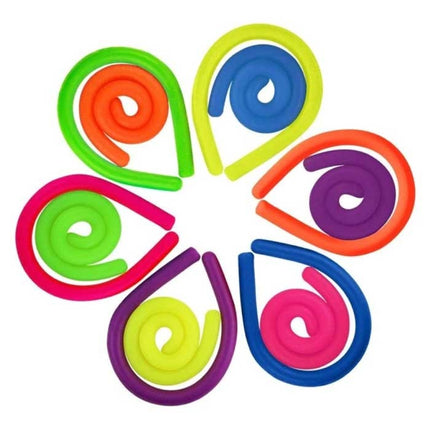 6-Pack Noodle Strings - Rekbaar Fidget Anti Stress Pop It Speelgoed Bubble Toy Siliconen Monkey Noodles Willekeurige Kleur