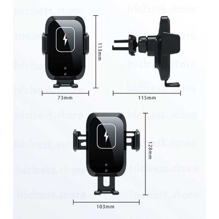 Qi Draadloze Autolader met Quick Charge 3.0 Adapter - Dashboard Stand Oplader Universeel Wireless Car Charging Pad Zwart