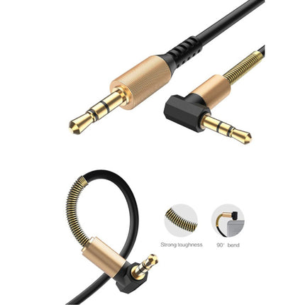 Gekrulde 3.5mm AUX Kabel Verguld Spiraal Audio Jack 1.5 Meter - Wit