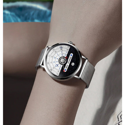 Night and Day Horloge - Anoloog Luxe Uurwerk voor Mannen en Vrouwen - Zilver