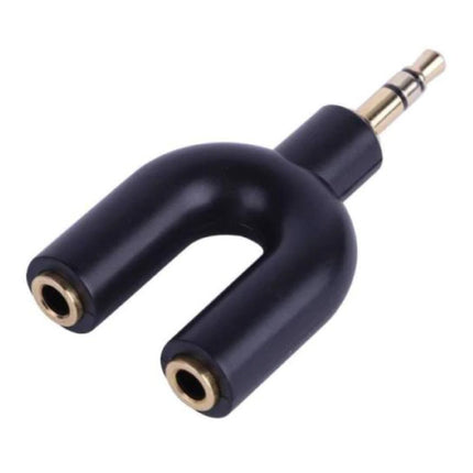 Y-Vorm AUX Koptelefoon Splitter - Headphone Dual Audio Adapter Stereo Verdeler Zwart