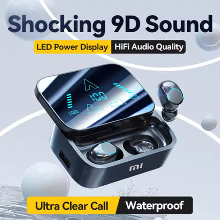 M48 Draadloze Oortjes - Koptelefoon Oordopjes met LED Display - TWS Bluetooth 5.3 - Zwart