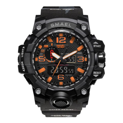  Militair Duik Horloge voor Heren - Rubber Bandje Kwarts Uurwerk Analoog Digitaal voor Mannen Oranje