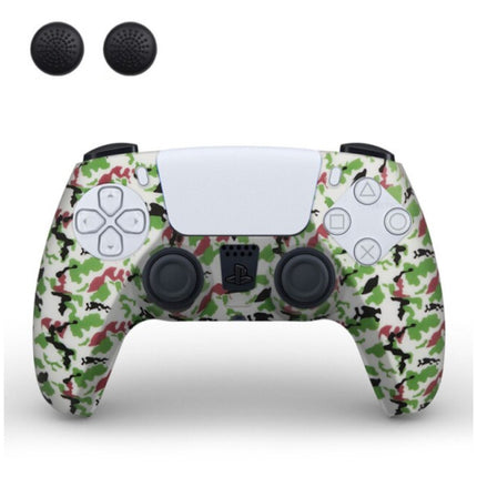 Antislip Hoes / Skin voor PlayStation 5 Controller met Joystick Caps - Rubber Grip Cover PS5 - Camo