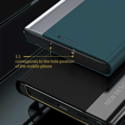 Samsung S22 Ultra Magnetische Flip Case - Luxe Hoesje Cover Groen