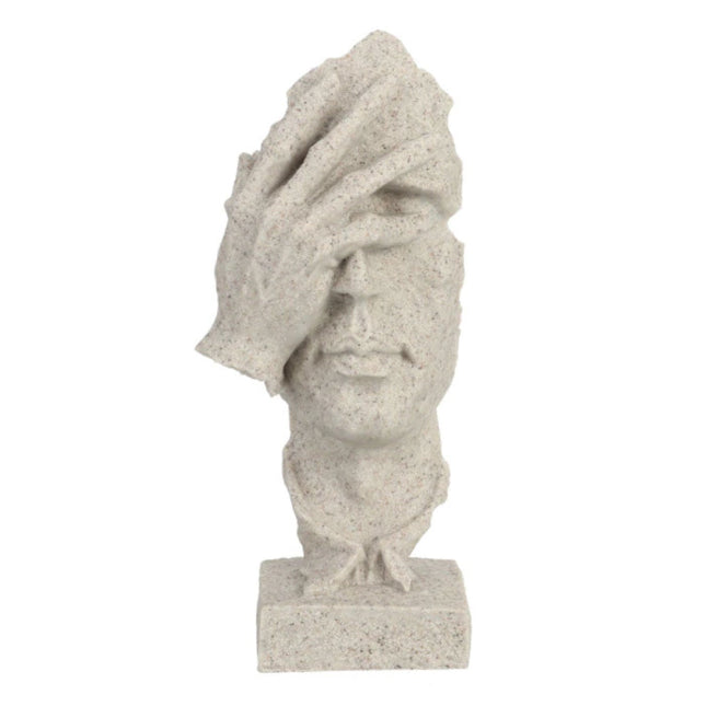 Noors Sculptuur Abstract - Denken Decor Standbeeld Ornament Hars Tuin Bureau Wit