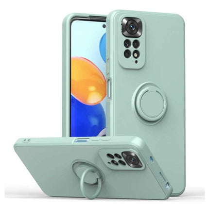Xiaomi Mi 11T Pro Hoesje met Ring Kickstand en Magneet - Schokbestendig Cover Case Lichtgroen