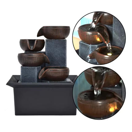 Sier Waterval Modern - Feng Shui Fontein Hars Decoratie