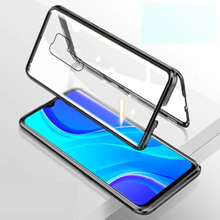 Xiaomi Mi CC9 Pro Magnetisch 360° Hoesje met Tempered Glass - Full Body Cover Hoesje + Screenprotector Zwart