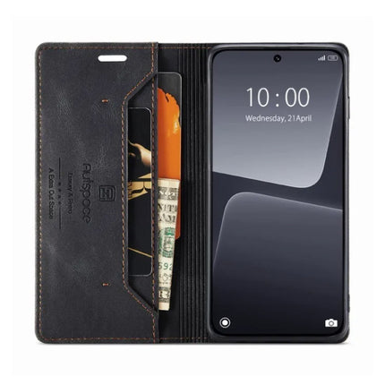 Xiaomi 13 Pro Flip Case Portefeuille - RFID Wallet Cover Leer Silicoon Hoesje - Koffie