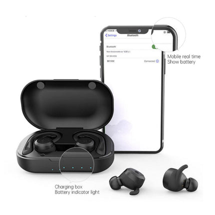 Draadloze Oortjes met Oorhaak - IPX7 Zwemmen Oordopjes Bluetooth 5.0  Oortelefoon Zwart