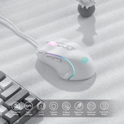 M612 Gaming Muis -  tot 8000 DPI - RGB Optisch Ergonomisch Programmeerbaar - Zwart