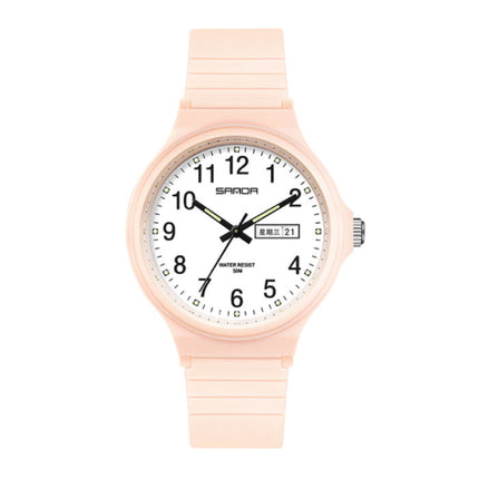 Minimalist Horloge voor Dames - Waterdicht Glow in the Dark Uurwerk Lichtroze