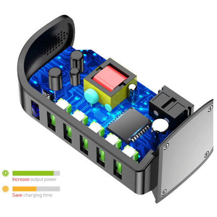 5-Port USB Laadstation LED Display Muur Oplader Thuislader Stekkerlader Adapter