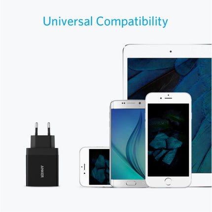 24W Stekkerlader - PowerIQ Wallcharger AC Thuislader Muur Oplader Adapter Zwart