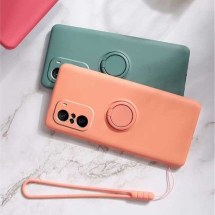 Xiaomi Poco F3 Hoesje met Ring Kickstand en Magneet - Schokbestendig Cover Case Groen