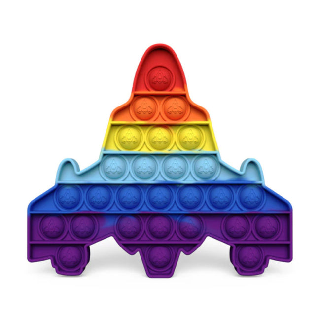 Pop It - Fidget Anti Stress Speelgoed Bubble Toy Siliconen Jet Regenboog