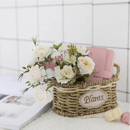 Kunst Boeket - Zijden Rozen Roos Bloemen Luxe Boeketten Decor Ornament Roze