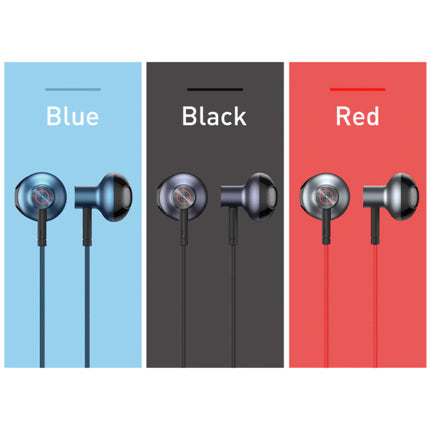 H19 Oordopjes met Microfoon en Controls - 3.5mm AUX Oortjes Volumebeheer Wired Earphones Oortelefoon Zwart