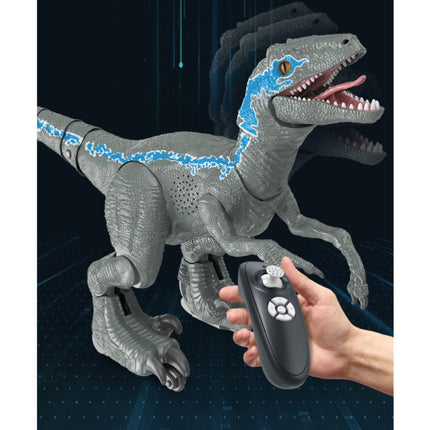 XL RC Velociraptor Dinosaurus met Afstandsbediening - Bestuurbaar Speelgoed Robot Raptor Blauw-Grijs