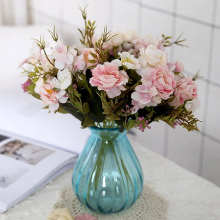 Kunst Boeket - Zijden Rozen Roos Bloemen Luxe Boeketten Decor Ornament Groen