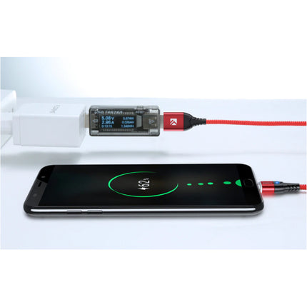iPhone Lightning Magnetische Oplaadkabel 1 Meter - Gevlochten Nylon Oplader Data Kabel Android Rood