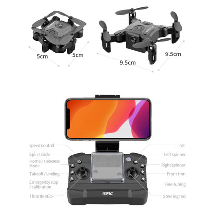4D-V2 Mini RC Drone met Camera - Pocket Quadcopter Speelgoed met Gyro Stabilistatie Zwart