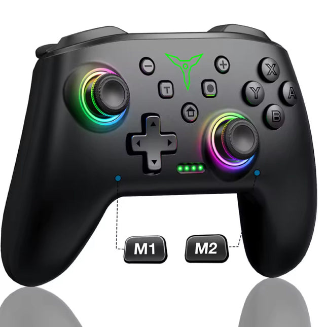 Q218 RGB Gaming Controller voor Nintendo Switch / PC - Gamepad Bedraad - Zwart