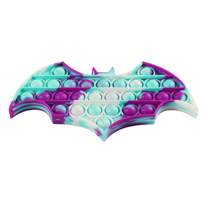 Pop It - Fidget Anti Stress Speelgoed Bubble Toy Siliconen Vleermuis Paars-Blauw-Wit