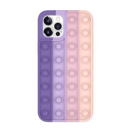 iPhone 13 Pro Pop It Hoesje - Silicone Bubble Toy Case Anti Stress Cover Roze