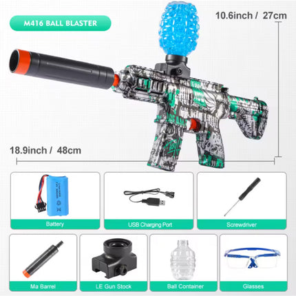 Gel Ball Blaster - M416 Model Speelgoed Soft Shell Foam Shooter - Aqua