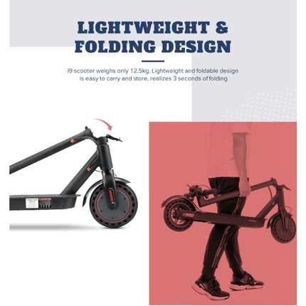 I9 Vouwbare Elektrische Scooter - Off-Road Smart E Step met App - 350W - 30 km/u - 8.5 inch Wielen - Zwart