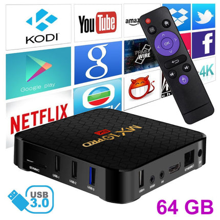MX10 Pro 6K TV Box Mediaspeler Android 9.0 Kodi - 4GB RAM - 64GB Opslagruimte
