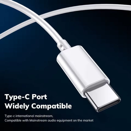 F20 Oordopjes met Microfoon en Controls - USB Type C Oortjes Volumebeheer Bedrade Oortelefoon - Wit