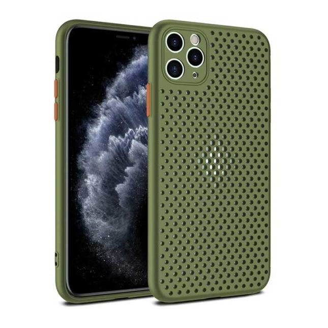 iPhone 12 Mini - Ultra Slank Hoesje Warmteafvoer Cover Case Groen